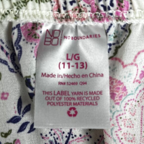 No Boundaries Peasant Top Womens Large New On Off Shoulder Floral - Picture 7 of 11